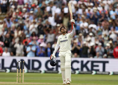 Shubman Gill celebrates century against England