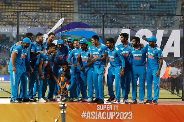 India celebrates their Asia Cup 2023 victory