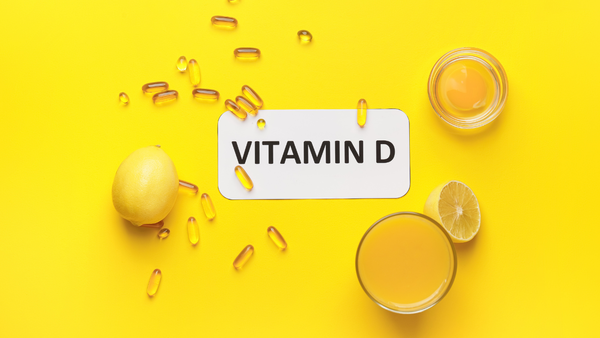Close-up of vitamin D supplements.